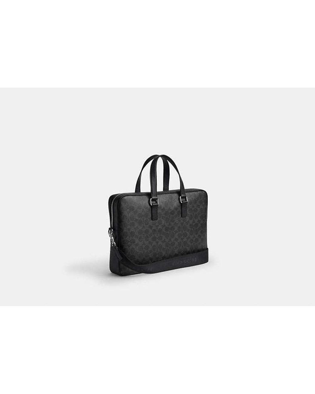 COACH Black Caden Brief Bag In Signature Canvas for men