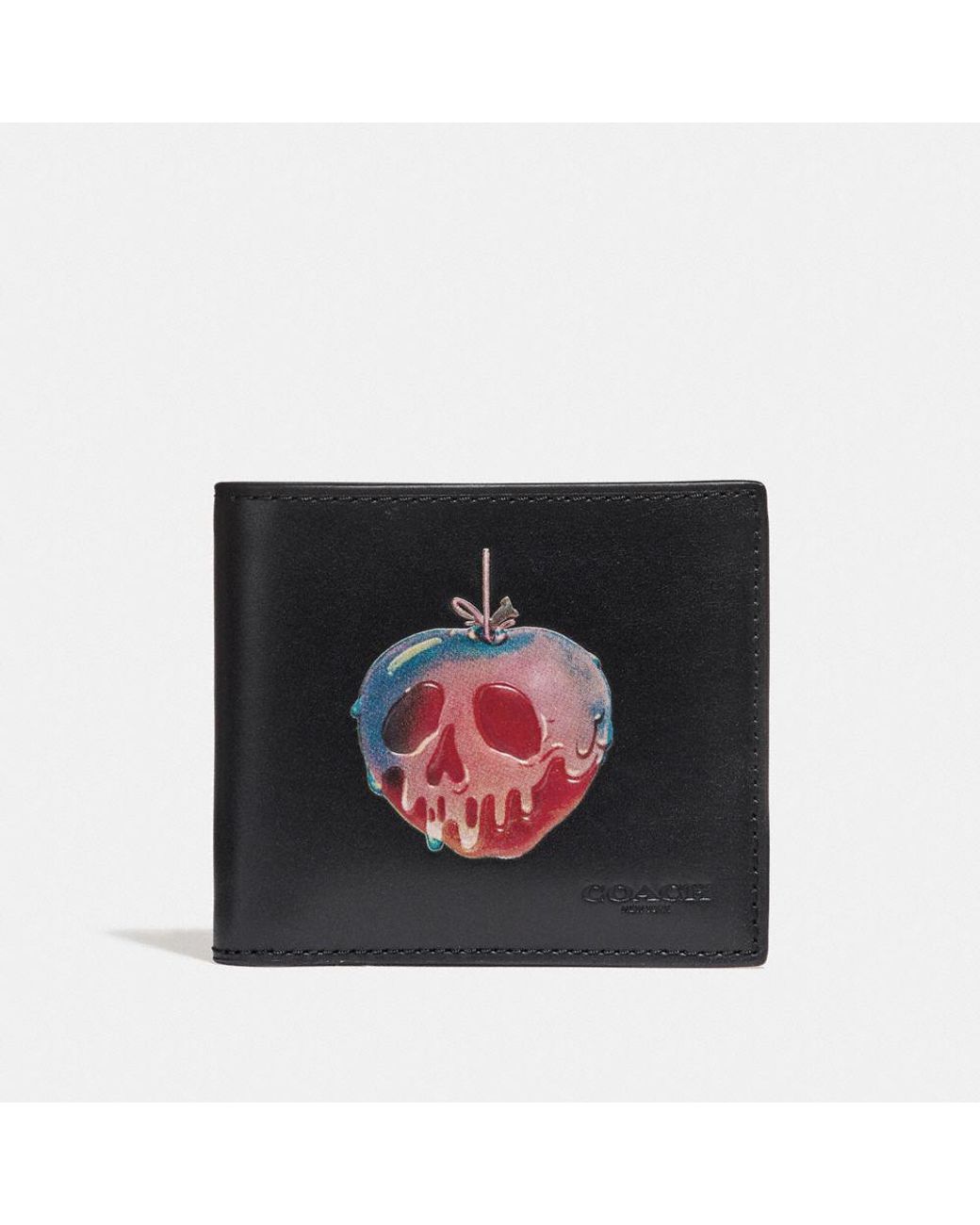COACH Disney X Double Billfold Wallet With Poison Apple in Black