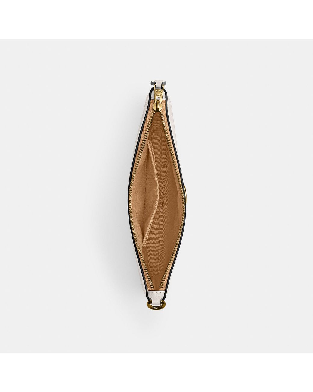 COACH White Polished Pebble Leather Small Wristlet