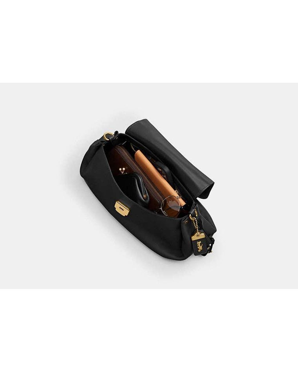 COACH Black Slouchy Rogue Top Handle Bag