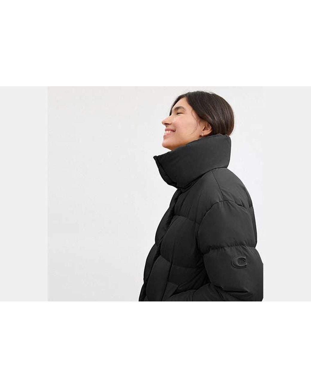 COACH Black Short Puffer Jacket