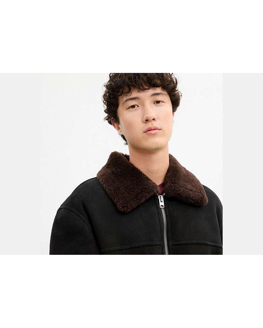 COACH Black Shearling Jacket for men
