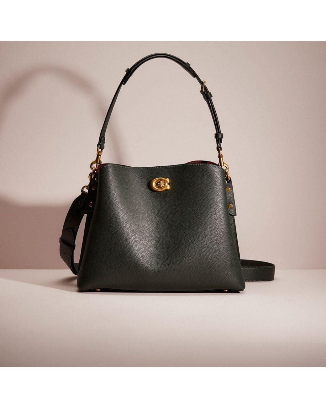 COACH Leather Restored Willow Shoulder Bag In Colorblock in Black | Lyst
