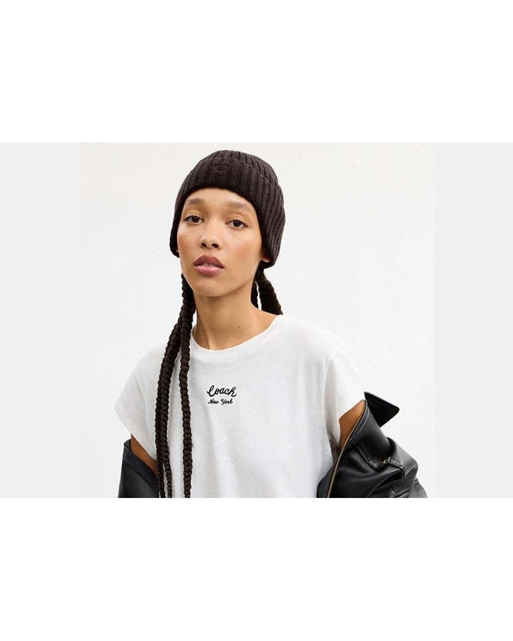 COACH Black Cashmere Beanie