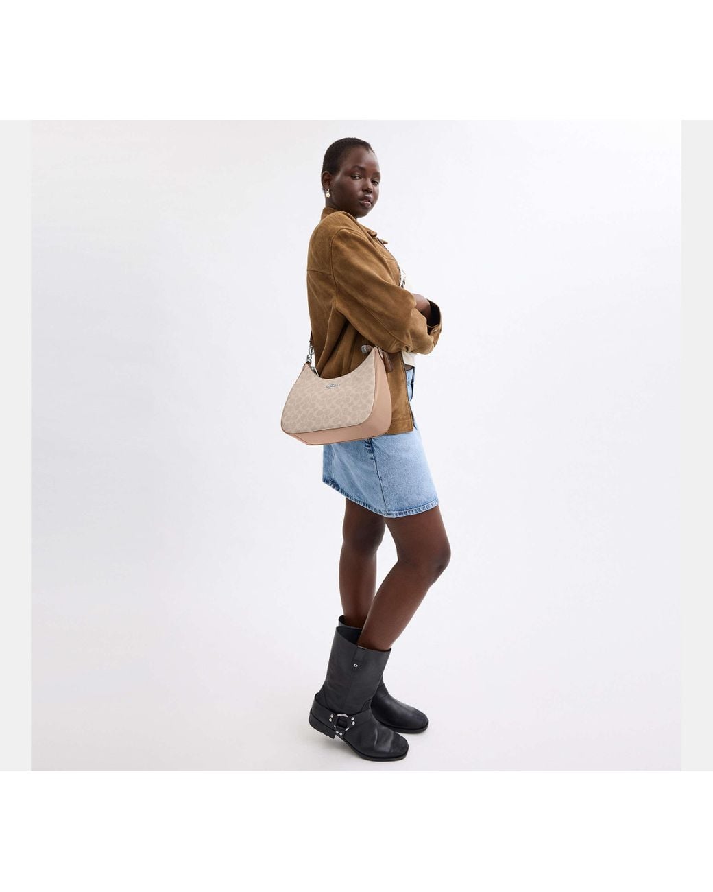 Borsa Hobo Teri di COACH in Black
