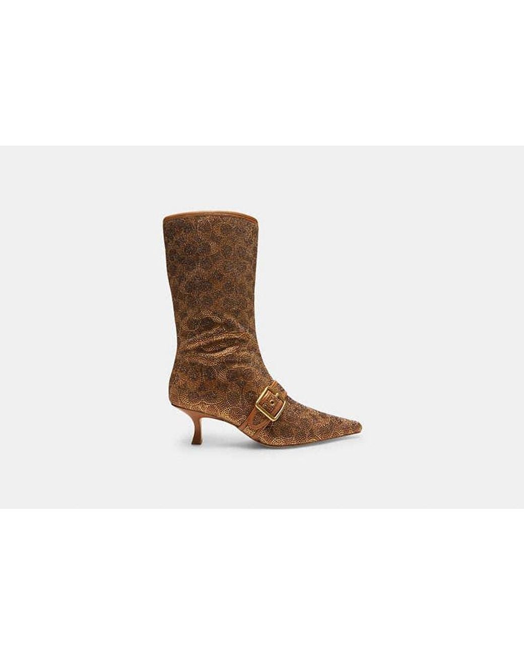 COACH Black Margot Boot With Crystal Signature