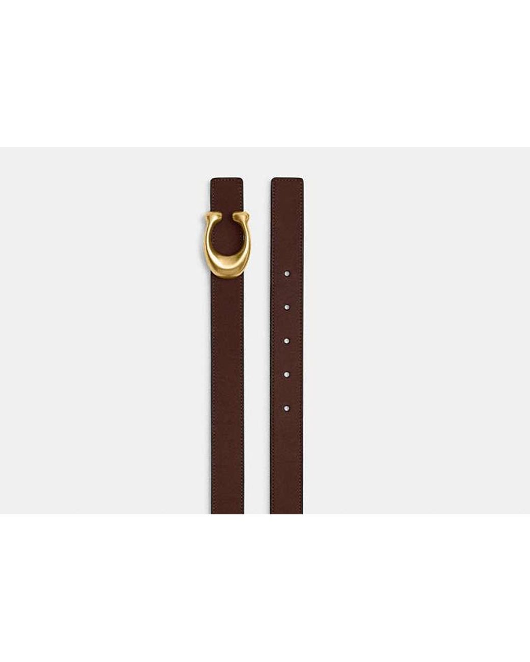 COACH Black Sculpted C Buckle Reversible Belt, 25Mm