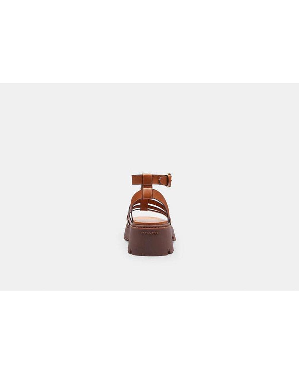 COACH Black Sculpted C Platform Fisherman Sandal