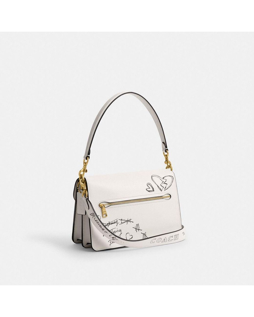 COACH Chain Tabby Shoulder Bag With Sketch Print in White | Lyst