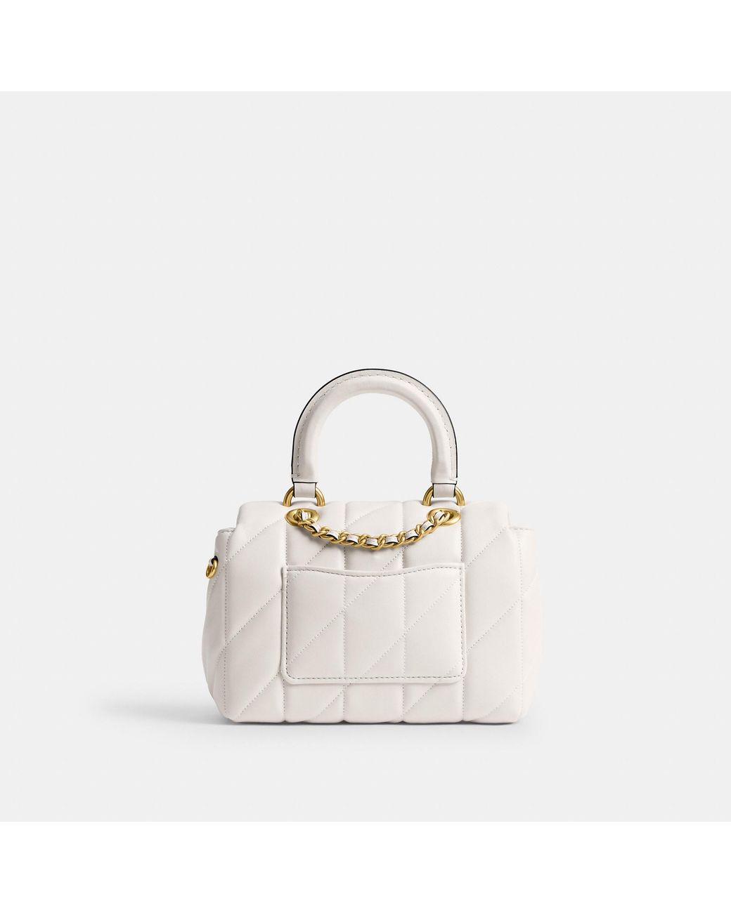 COACH Tabby Top Handle Bag With Quilting in White | Lyst
