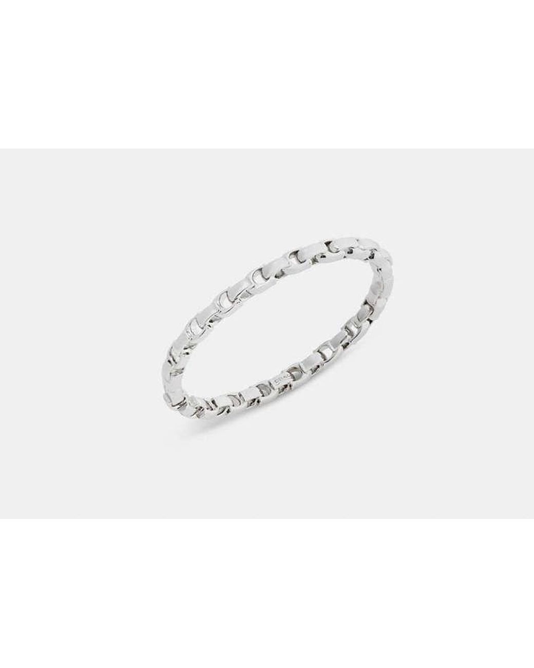 COACH Black Signature Chain Hinged Bangle