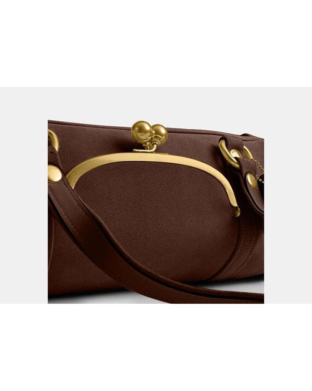 COACH Black Kisslock Barrel Bag