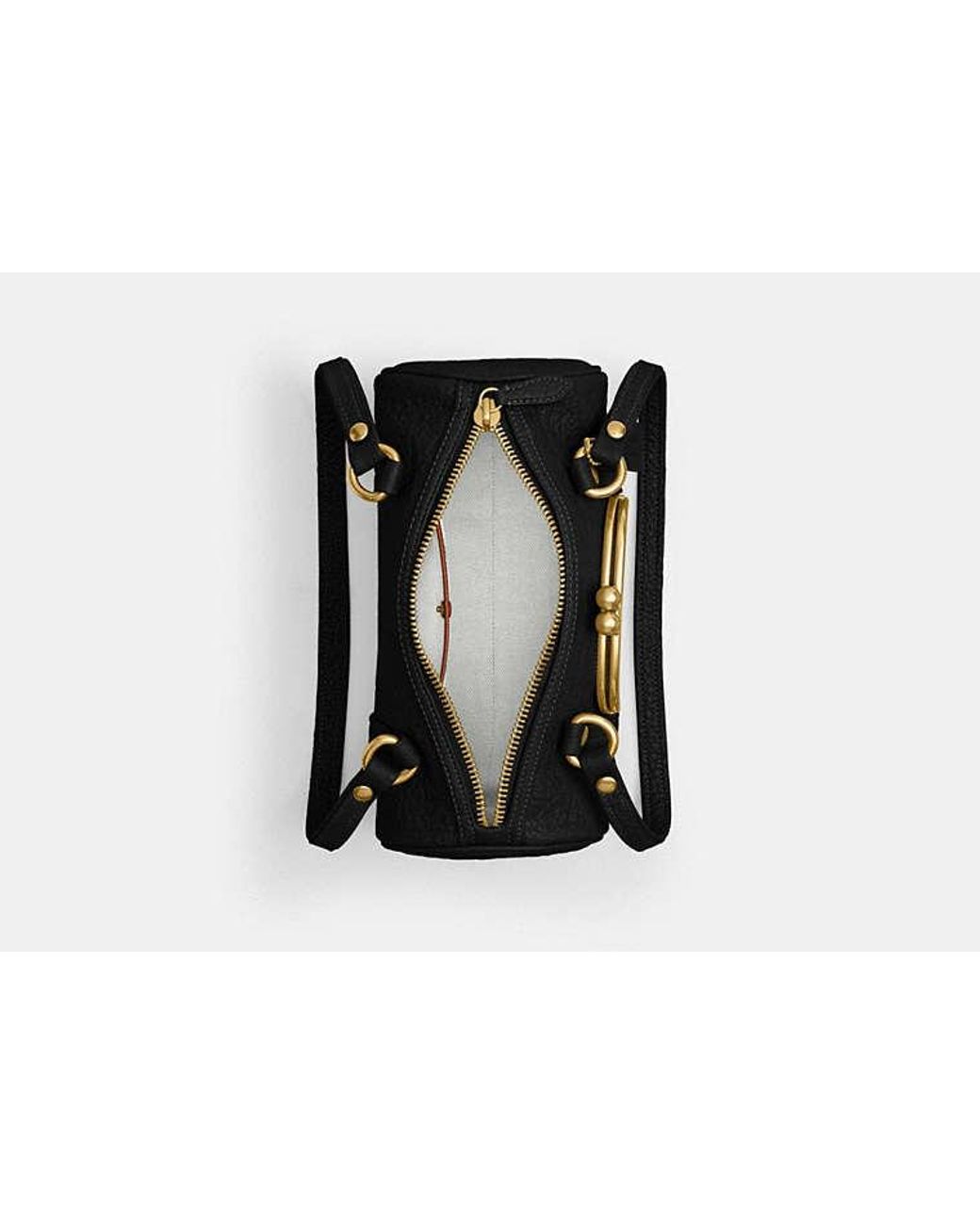 COACH Black Kisslock Barrel Bag 28