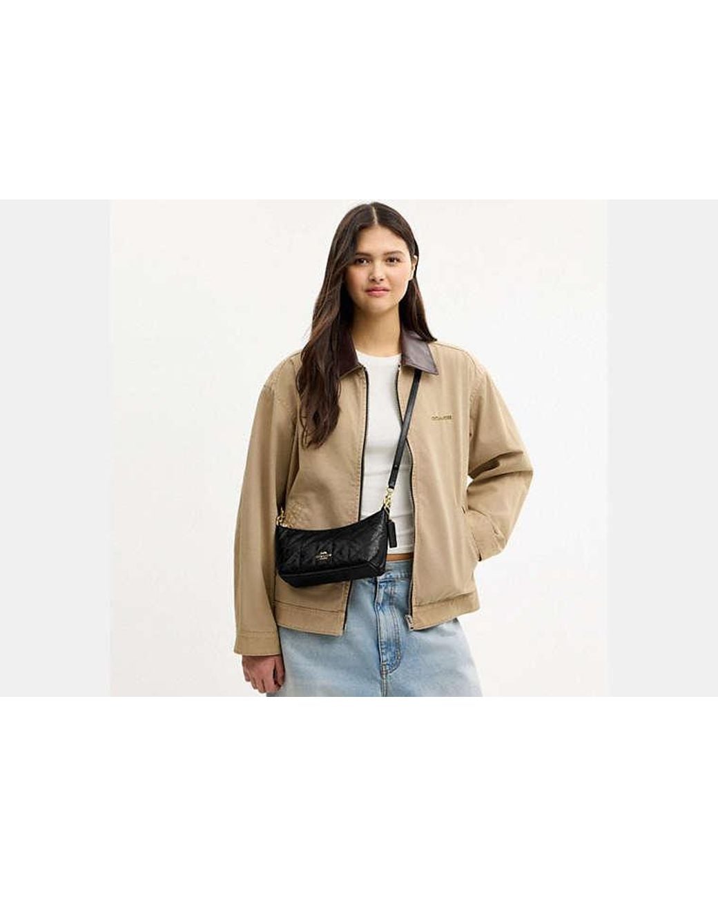 COACH Black Caitlin Shoulder Bag With Quilting