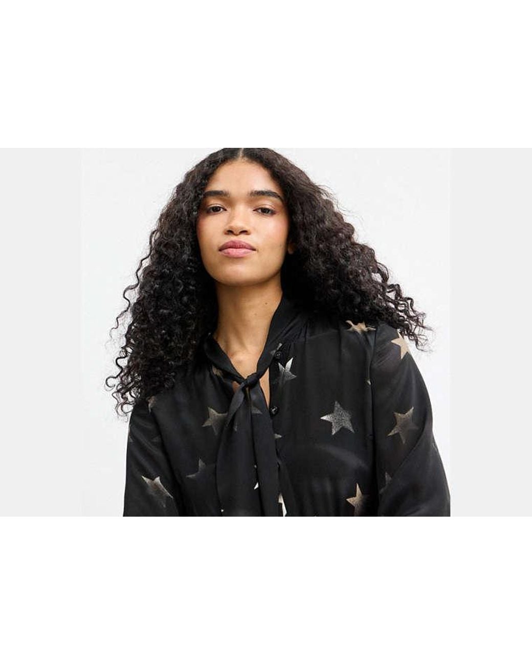 COACH Black Long Sleeve Star Dress