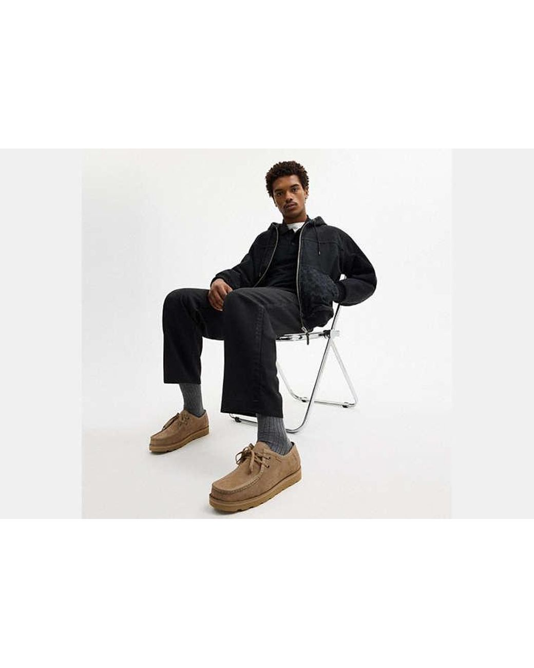 COACH Black Chukka Shoe With Signature Canvas for men