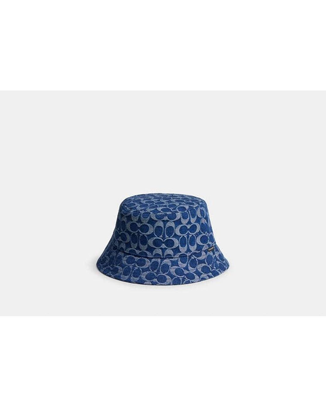 COACH Blue Signature Bucket Hat