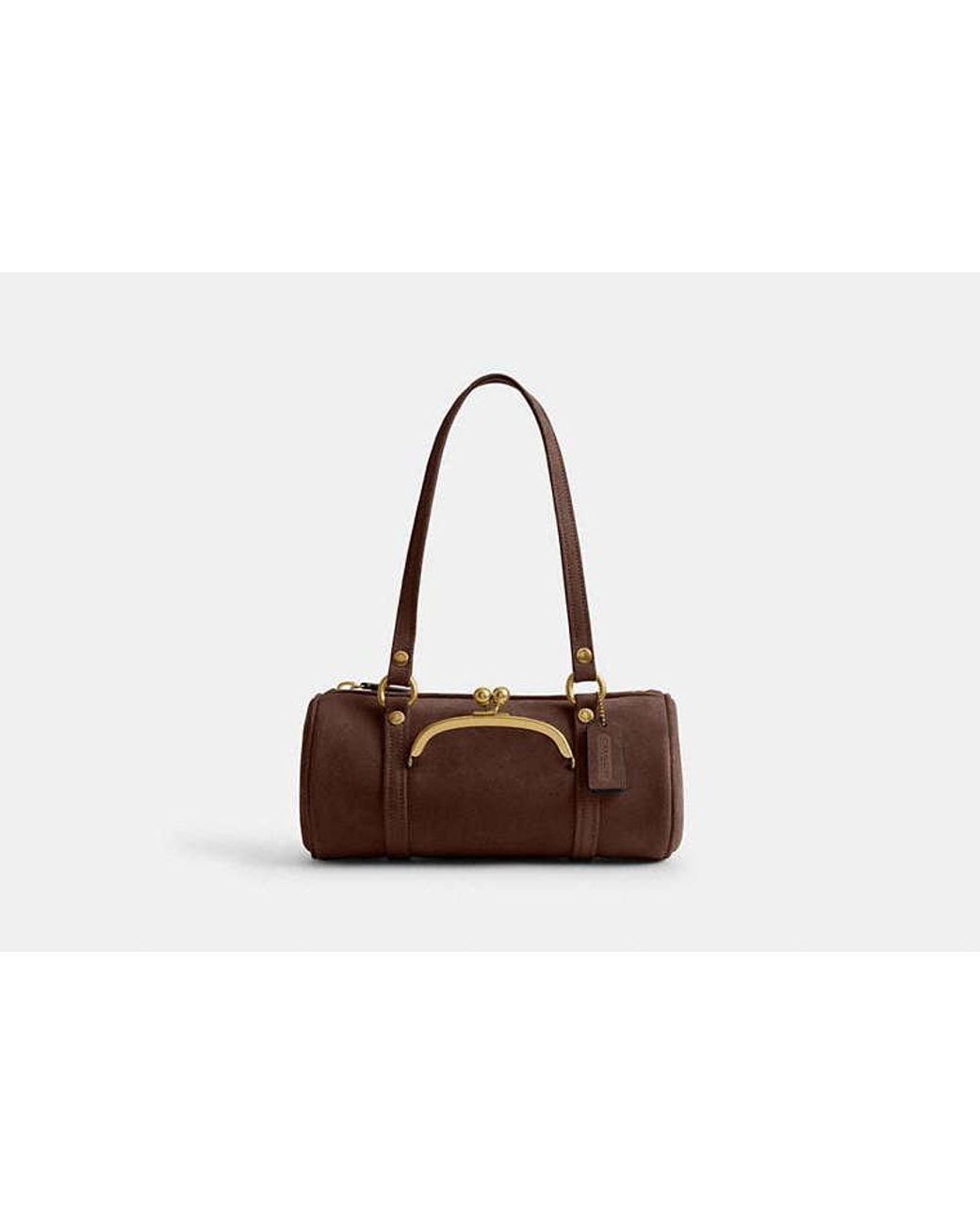 COACH Black Kisslock Barrel Bag 28