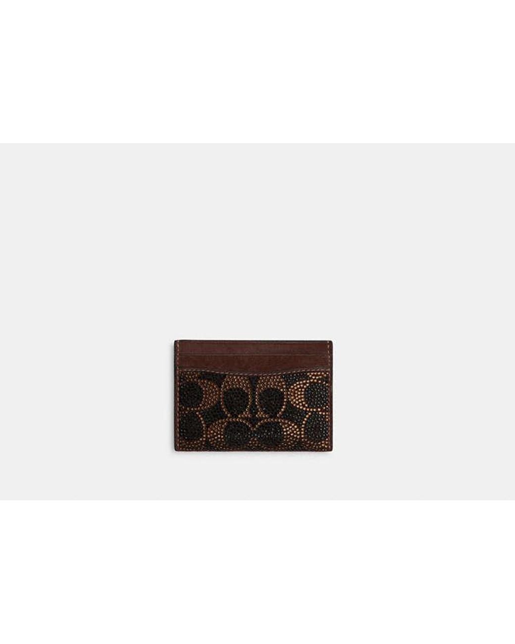COACH Black Essential Card Case With Crystal Signature