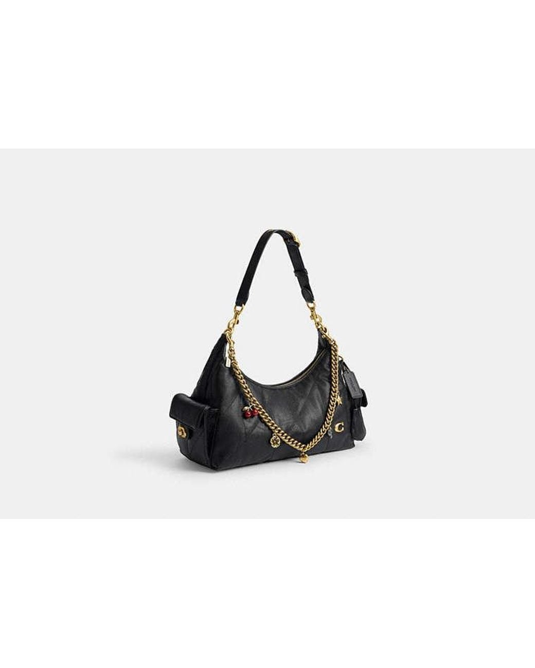 COACH Black Pocket Juliet Bag 30 With Quilting And Charms