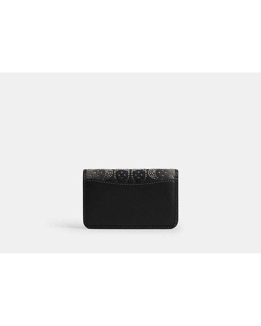 COACH Black Essential Slim Card Case With Crystal Signature