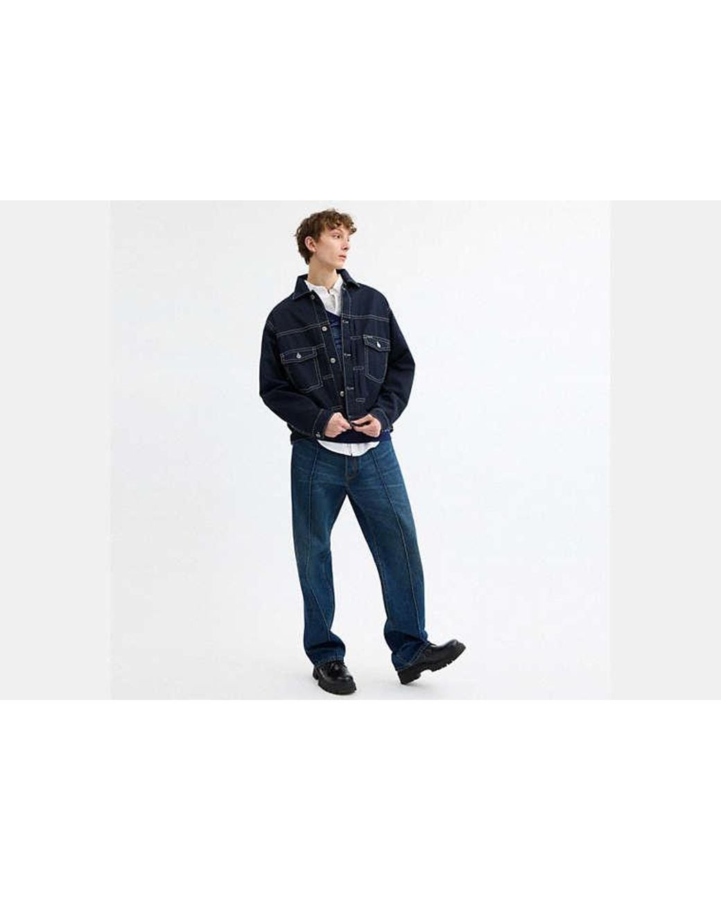 COACH Blue Trucker Jacket for men