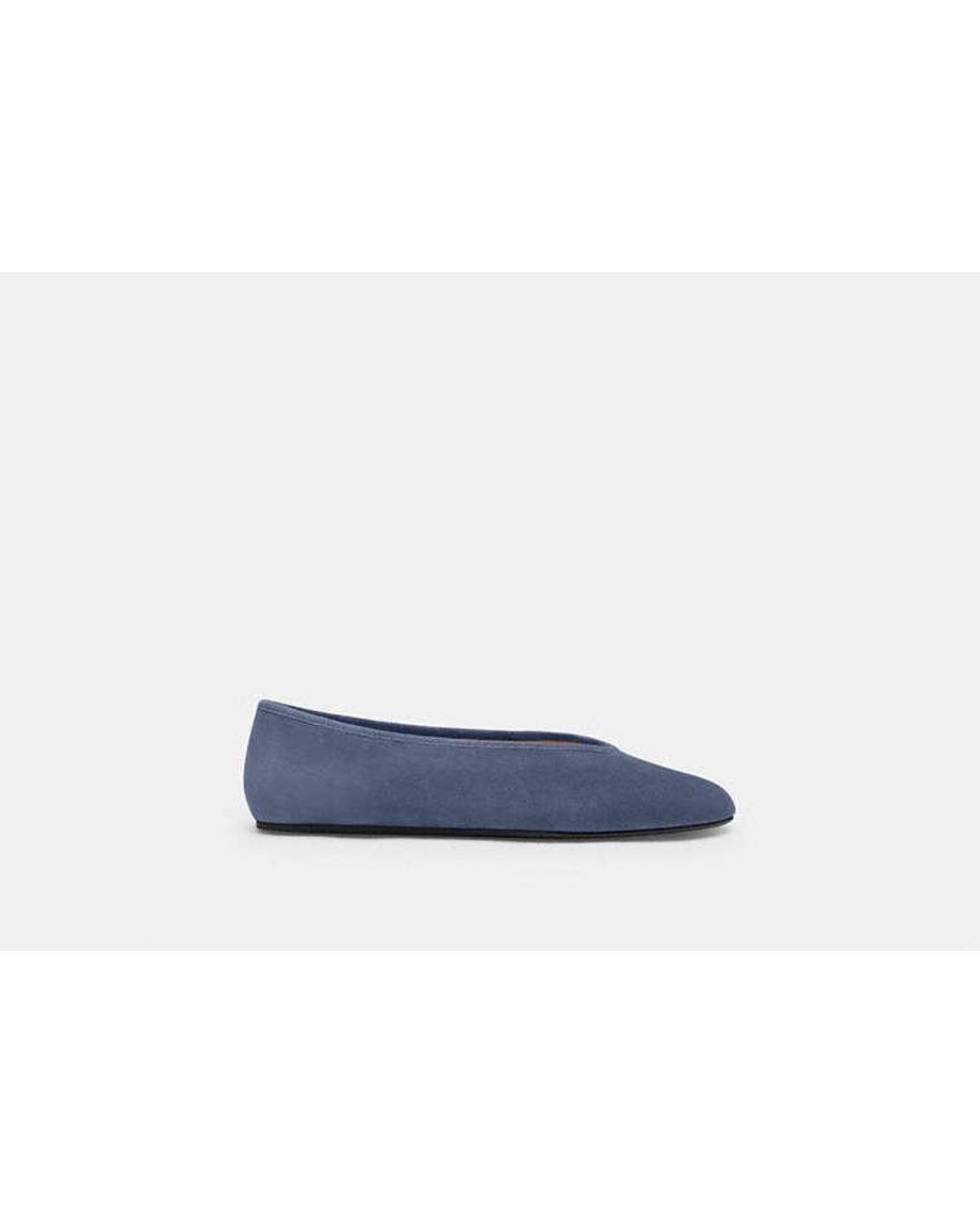 COACH Blue Suede Ballerinas 'Houston'