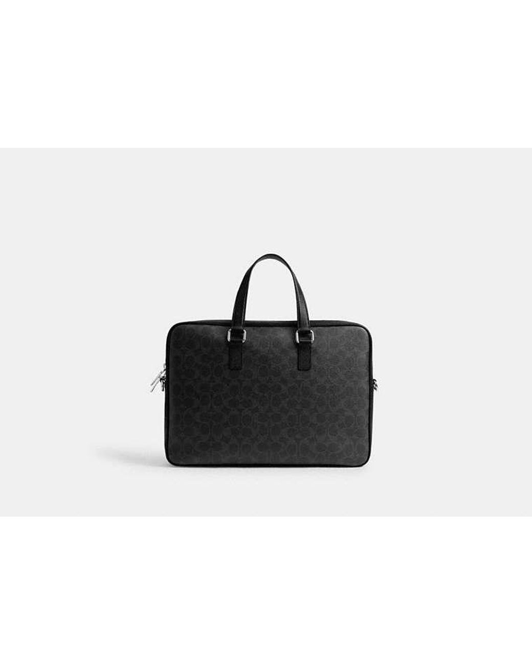 COACH Black Caden Brief Bag In Signature Canvas for men