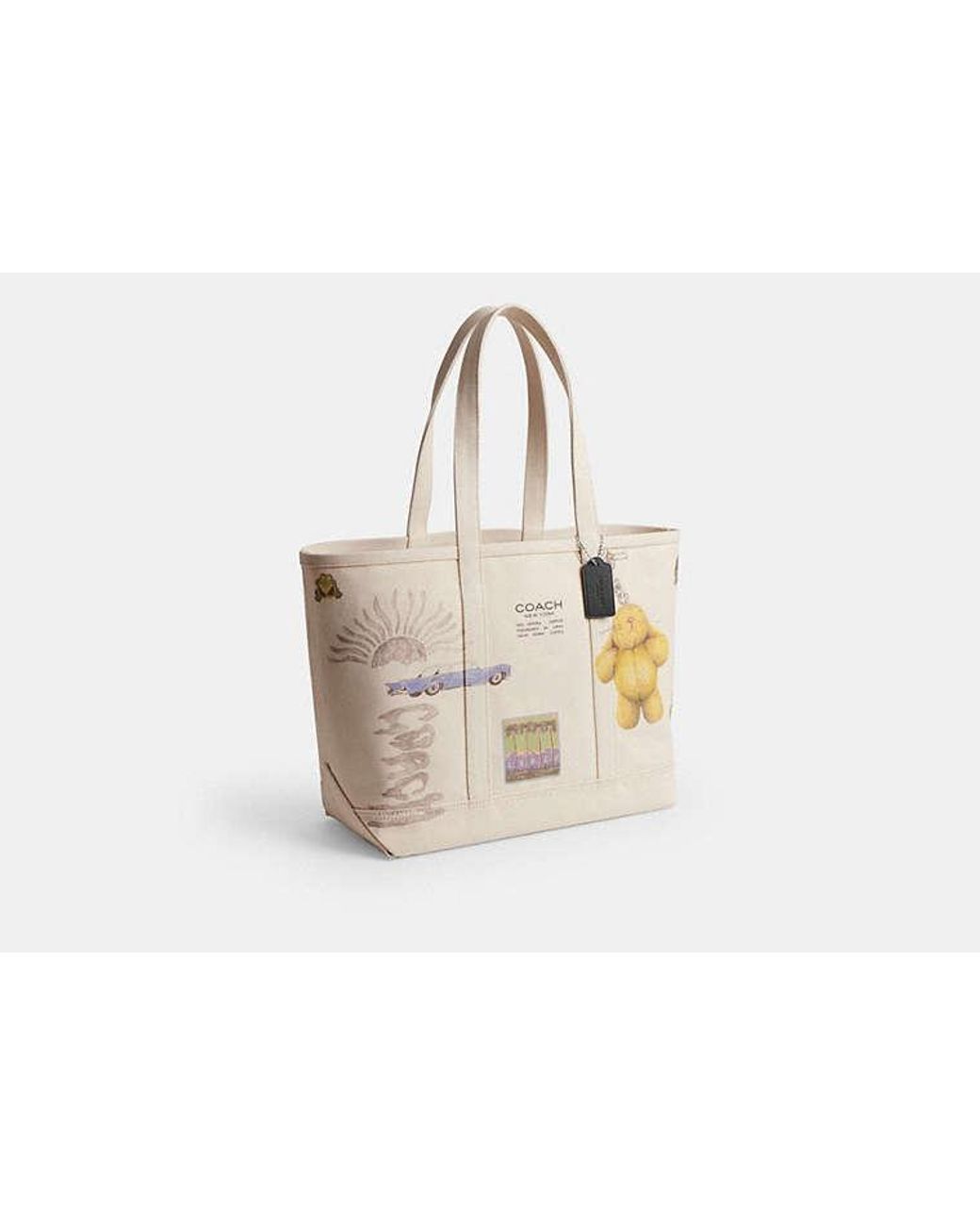 COACH Black Utility Tote Bag With Sketch Print for men