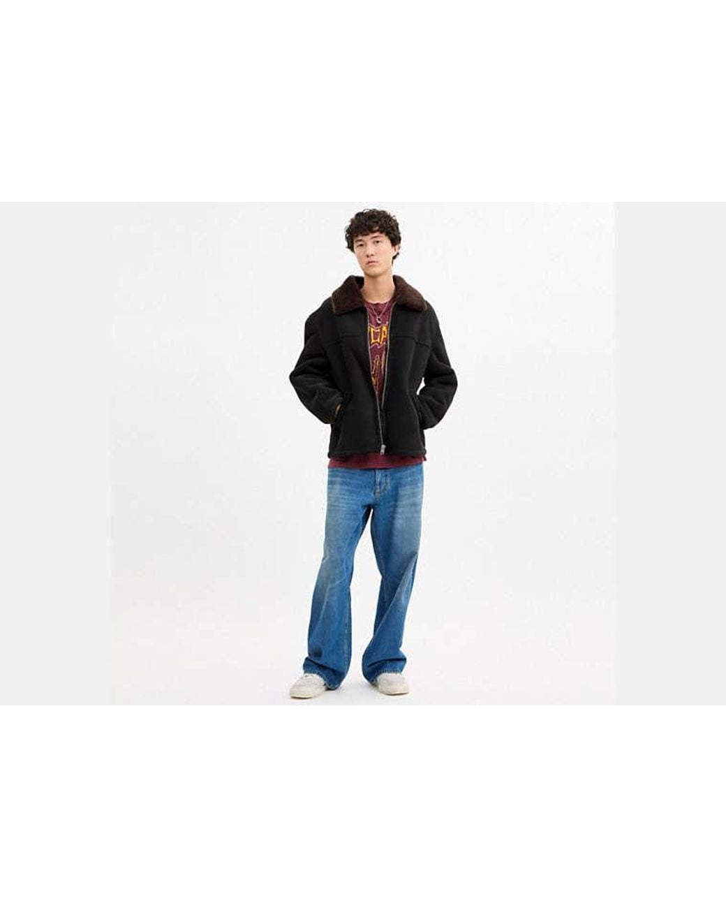 COACH Black Shearling Jacket for men
