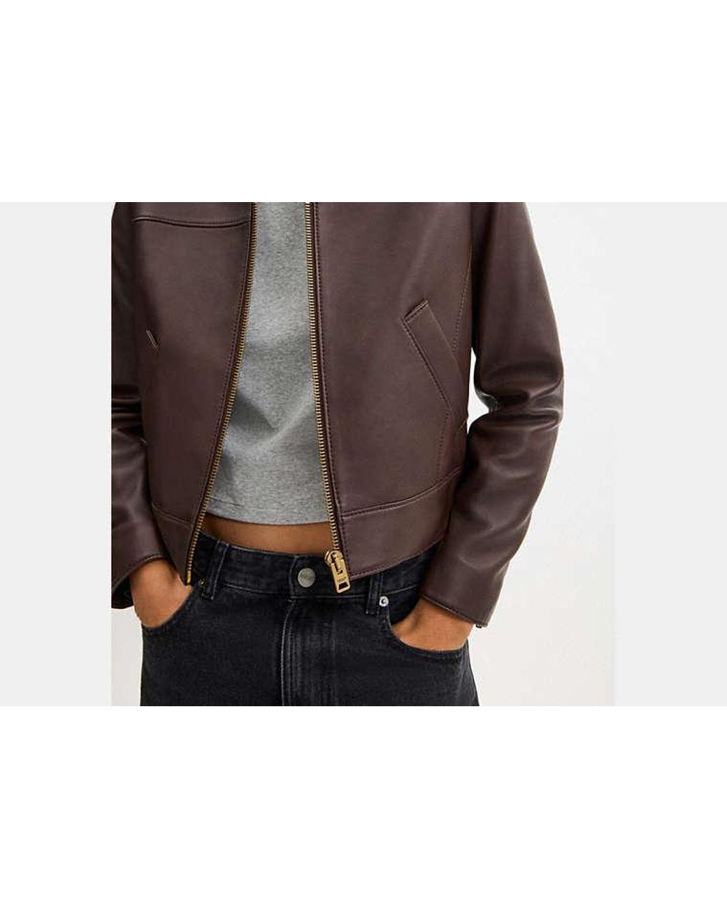 COACH Black Lederjacke Für Frauen