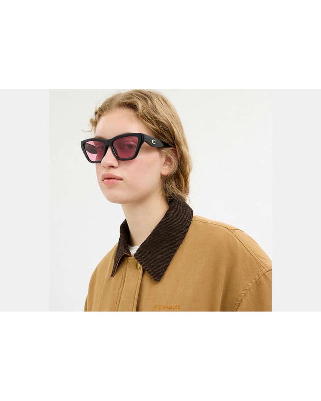 COACH Black C Hardware Cat Eye Sunglasses