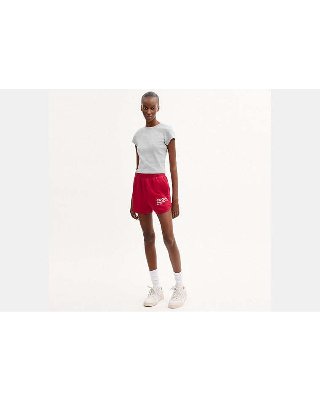 COACH Red Terry Sport Shorts