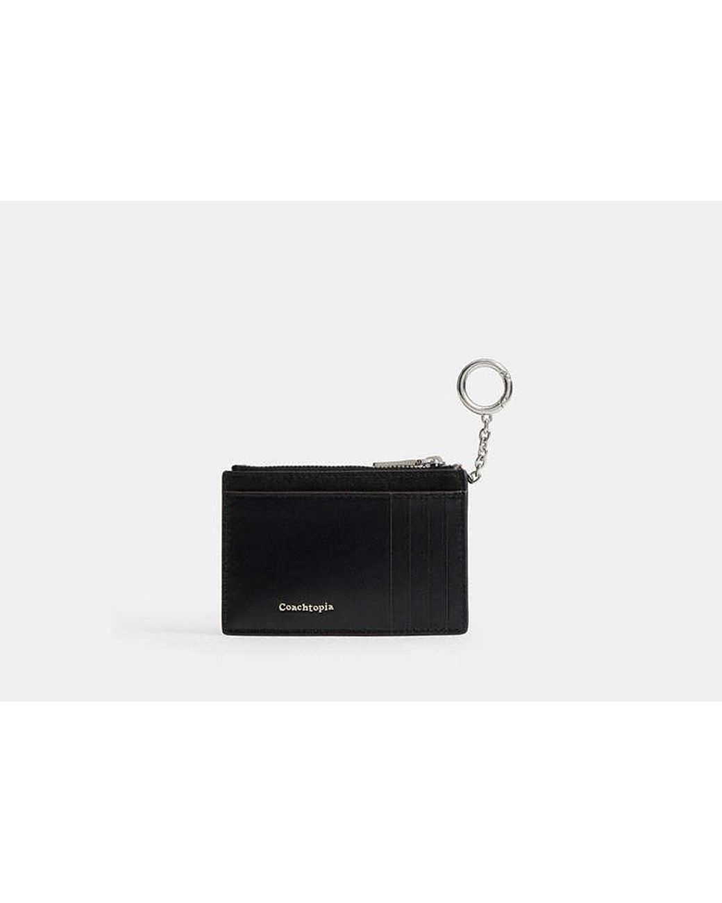 Coachtopia Black Alter/Ego Zip Card Case With Key Ring