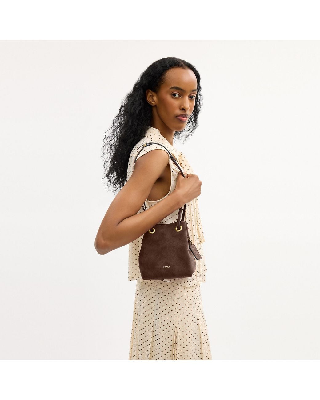COACH Brown Jade Drawstring Bag