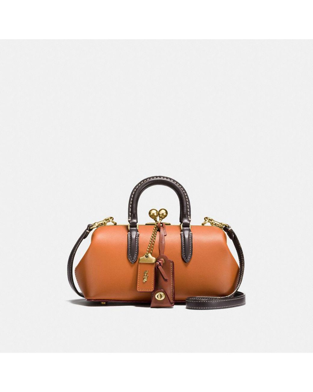 COACH Kisslock Satchel In Colorblock Leather | Lyst COACH Kisslock Satchel In Colorblock Leather | Lyst