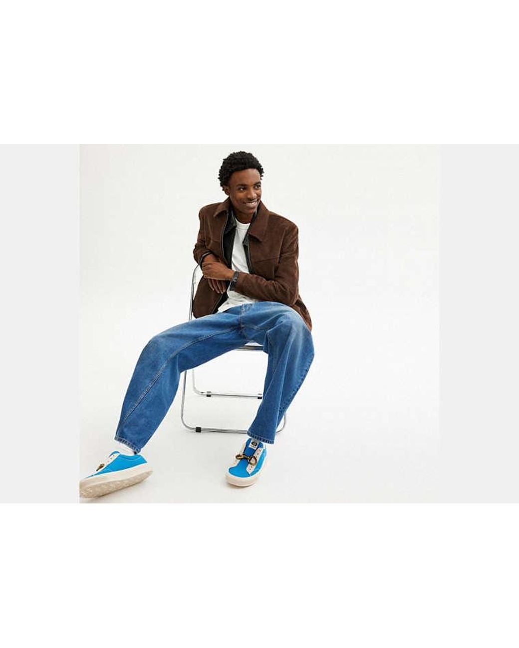 COACH Blue Skate Sneaker With Hardware for men