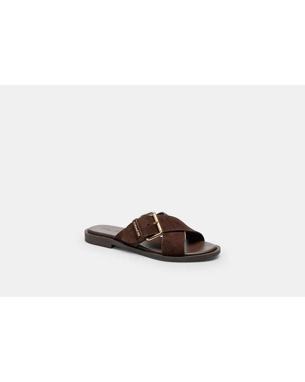 COACH Black Crisscross Buckle Sandal