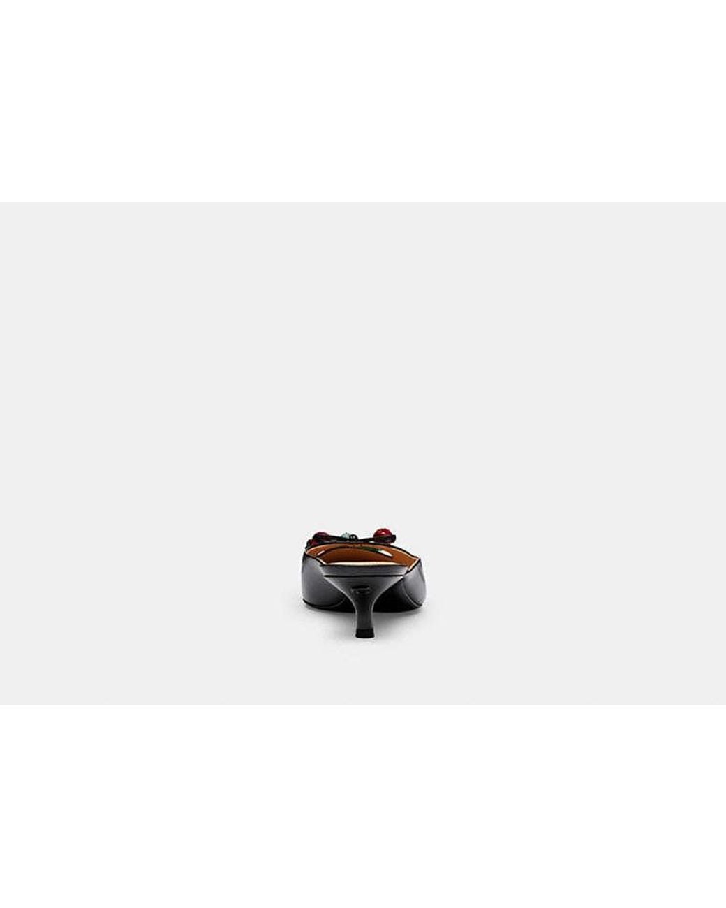 COACH Black Mule With Cherries