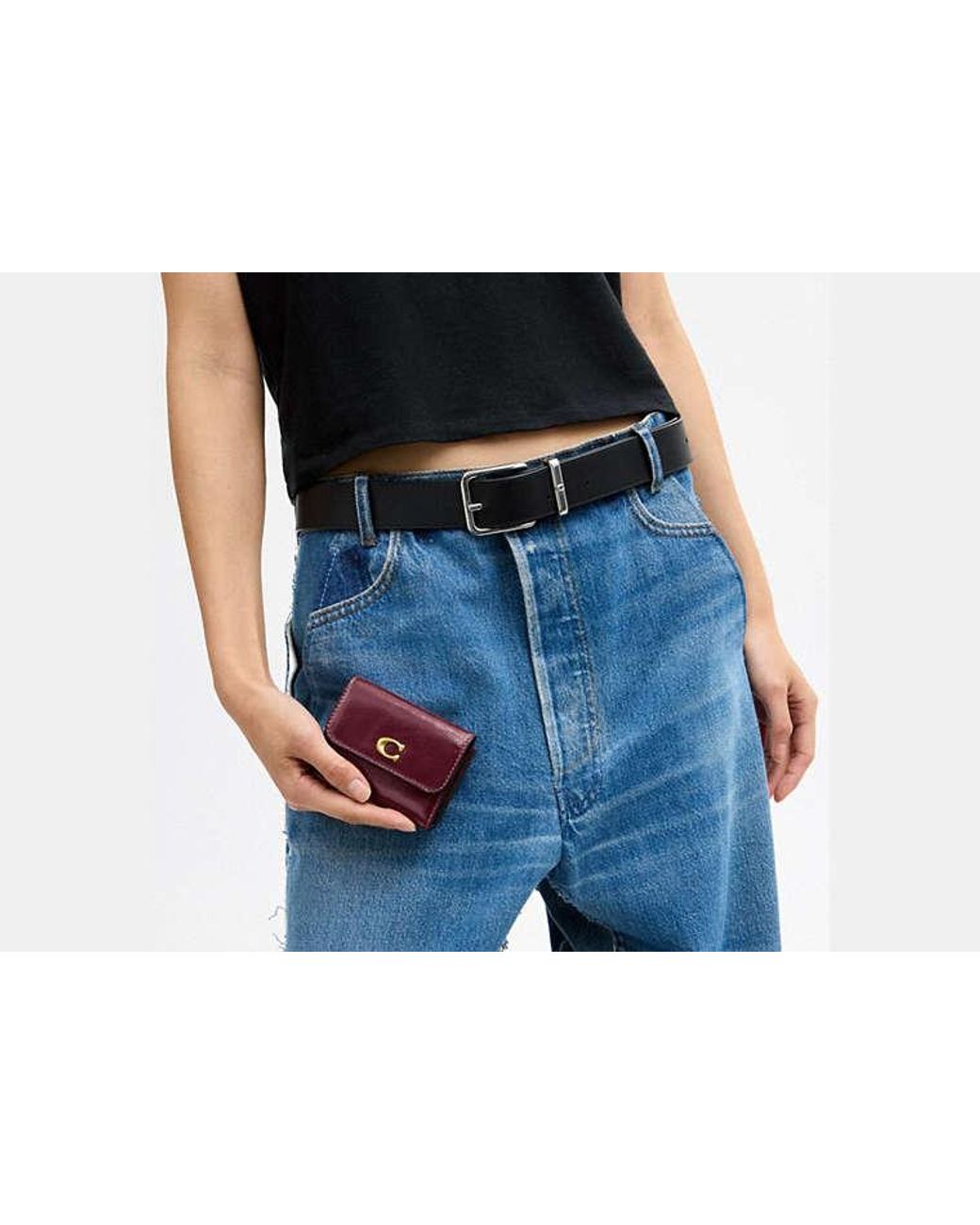 COACH Red Essential Card Holder Wallet