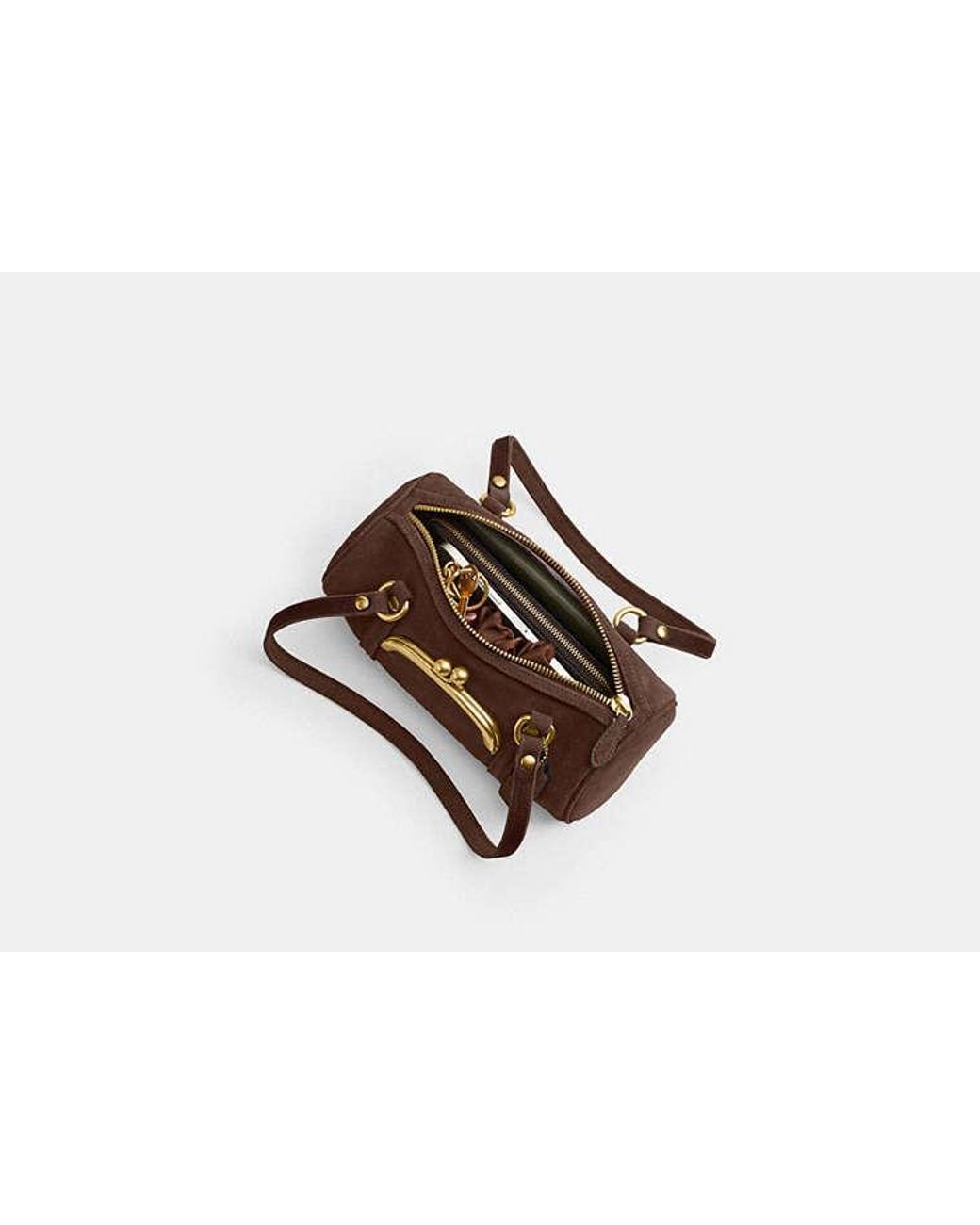 COACH Black Kisslock Barrel Bag 28