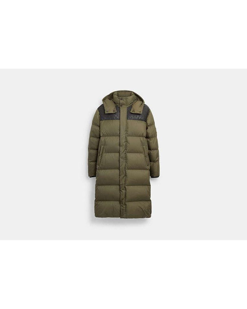 Coach long sales puffer coat