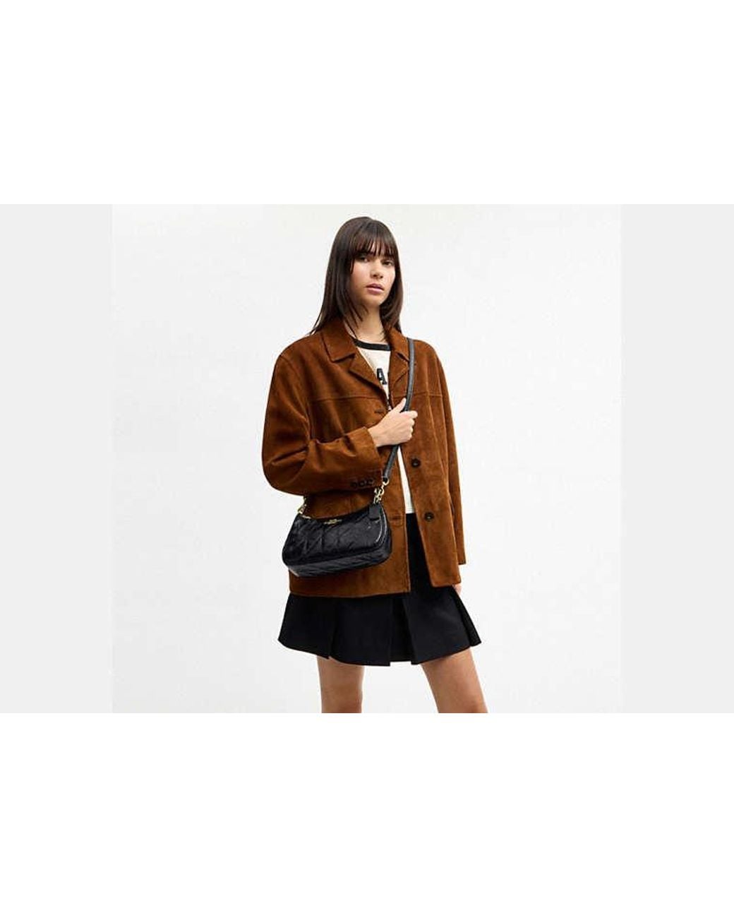 COACH Black Teri Shoulder Bag With Quilting