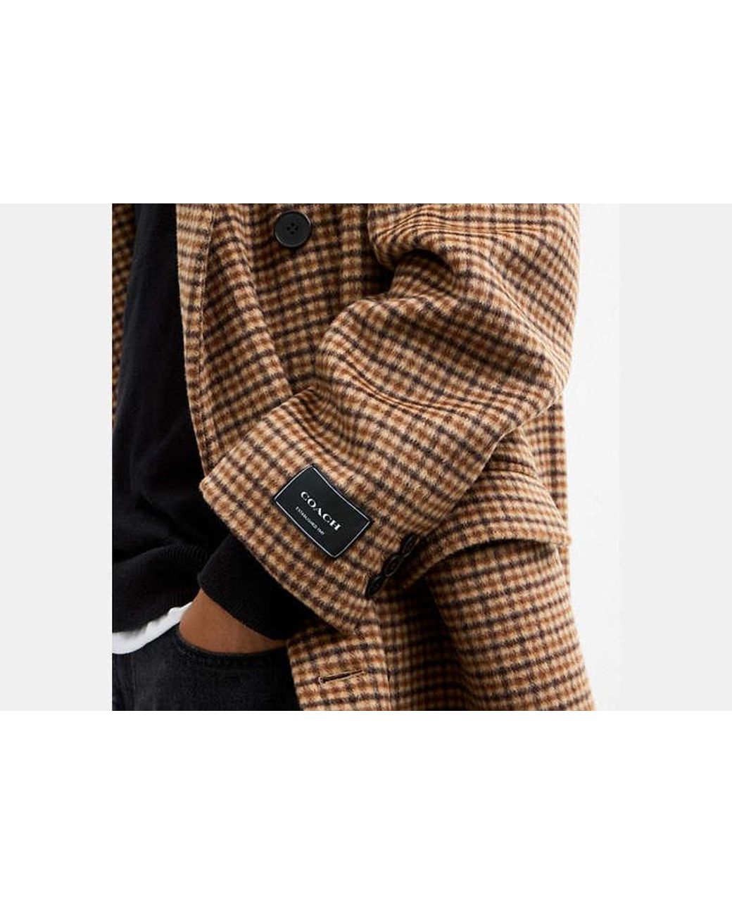 COACH Black Wool Topcoat for men