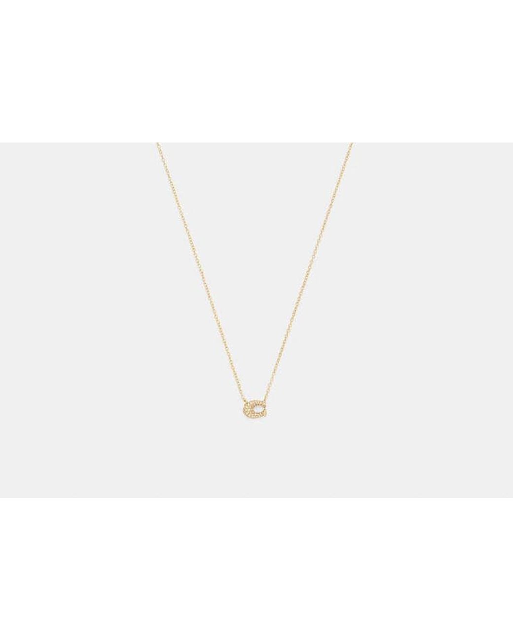 COACH Black Pavé C Necklace
