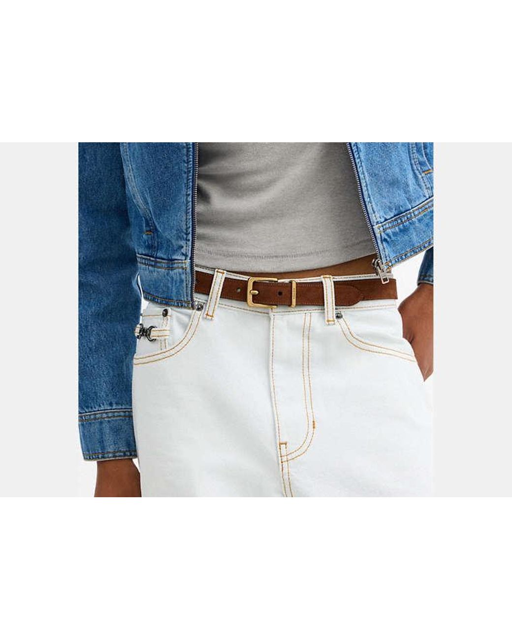 COACH Black Harness Hasp Buckle Belt, 25Mm