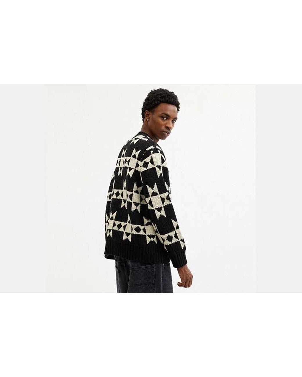 COACH Black Jacquard Sweater for men