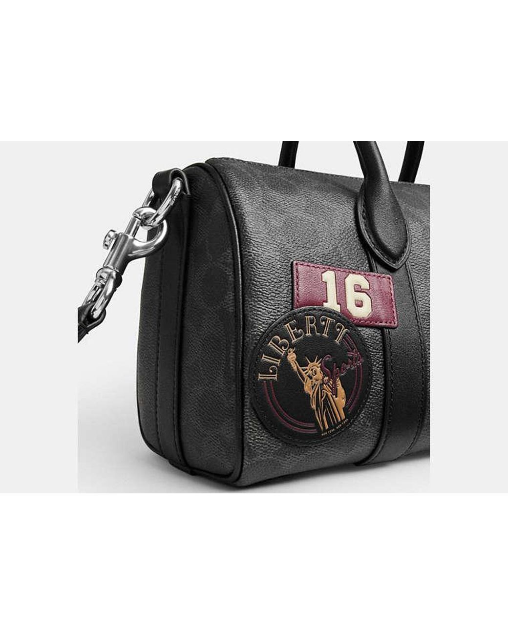 COACH Black Compass Bag 25 With Stickers