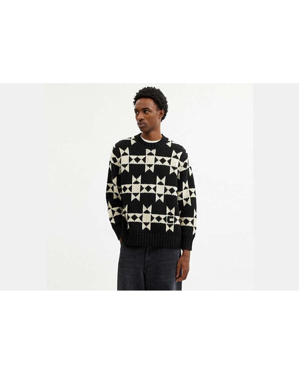 COACH Black Jacquard Sweater for men