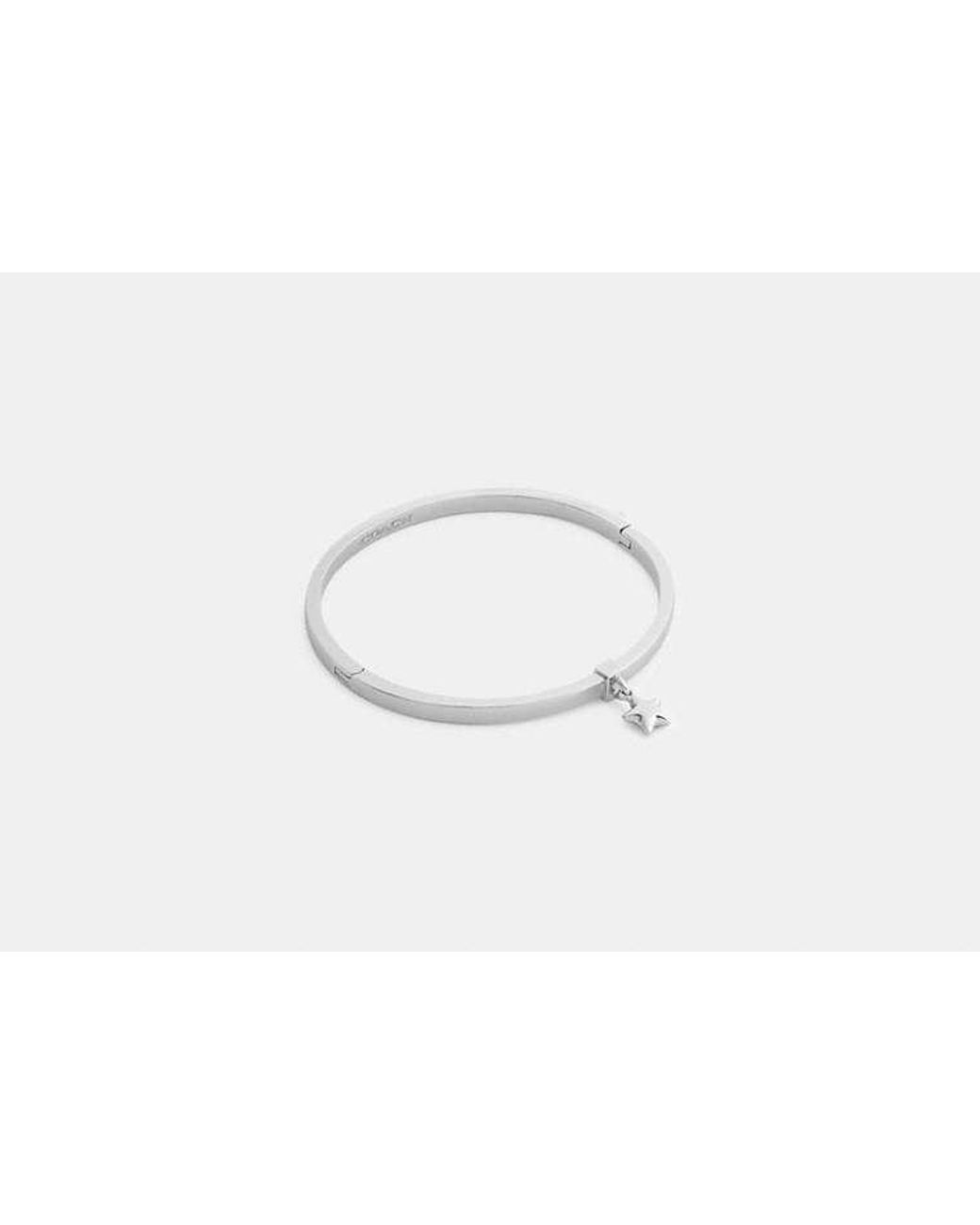 COACH Black Star Charm Thin Hinged Bangle